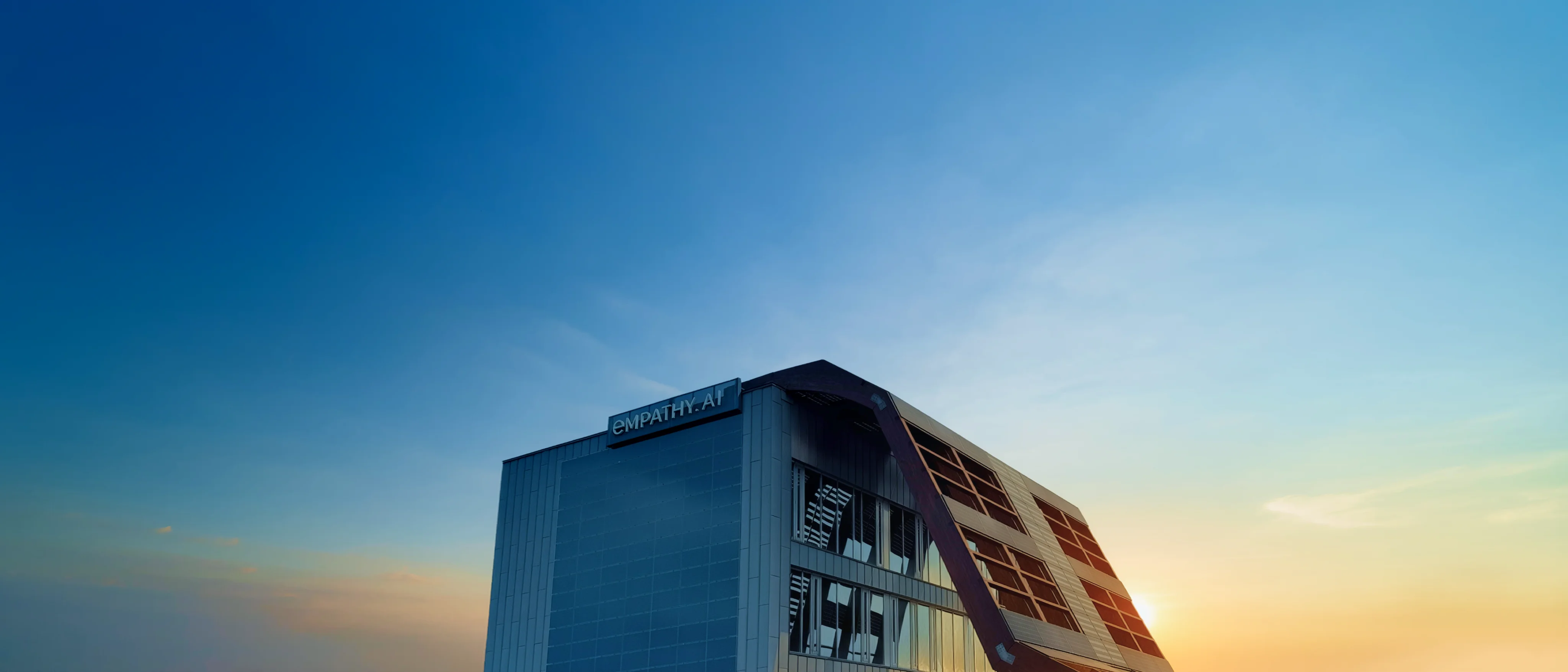 Empathy.AI bioclimatic headquarters at sunset in Asturias, Spain